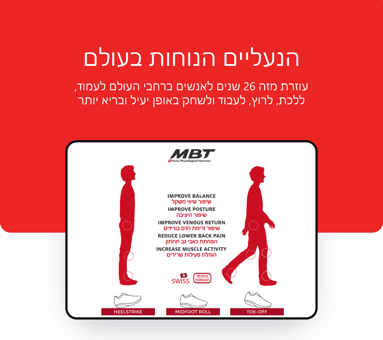 נעלי MBT הנוחות בעולם, הסבר על היתרונות